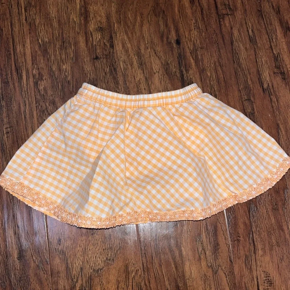 Gymboree Flower Trimmed Plaid Skirt